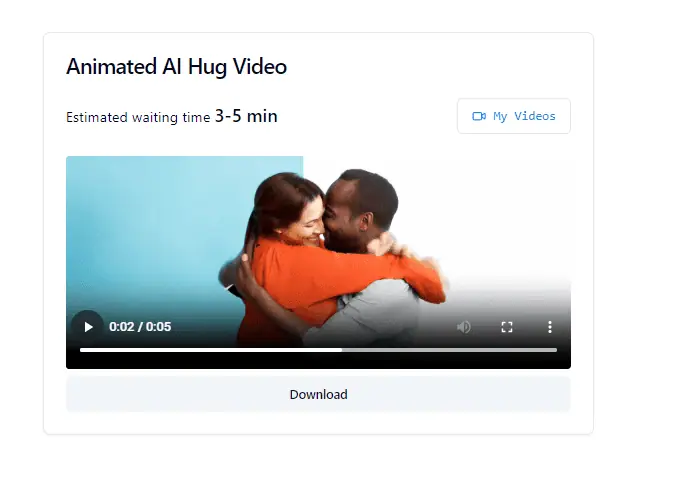 AI Hug Video Generator result