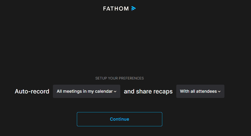 Fathom AI account setup