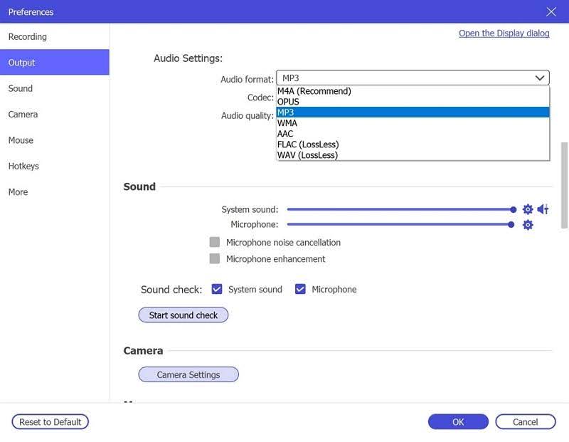 Choose MP3 as the output format