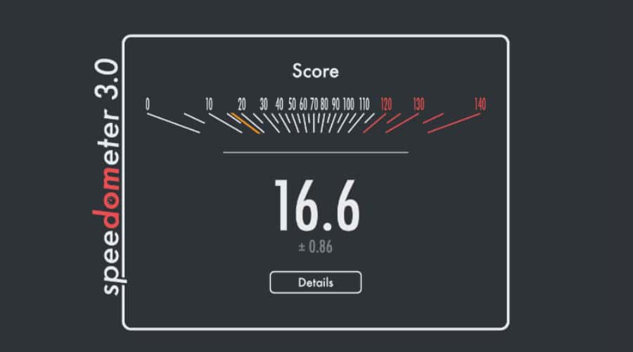 Opera GX Speedometer Score