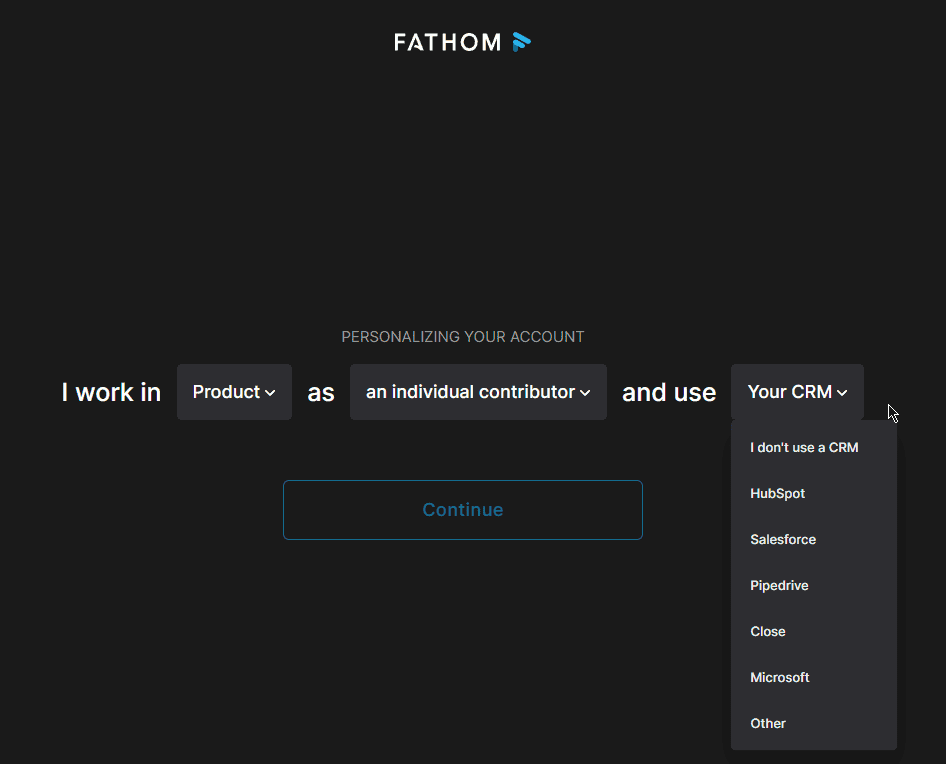 Fathom AI CRM setup