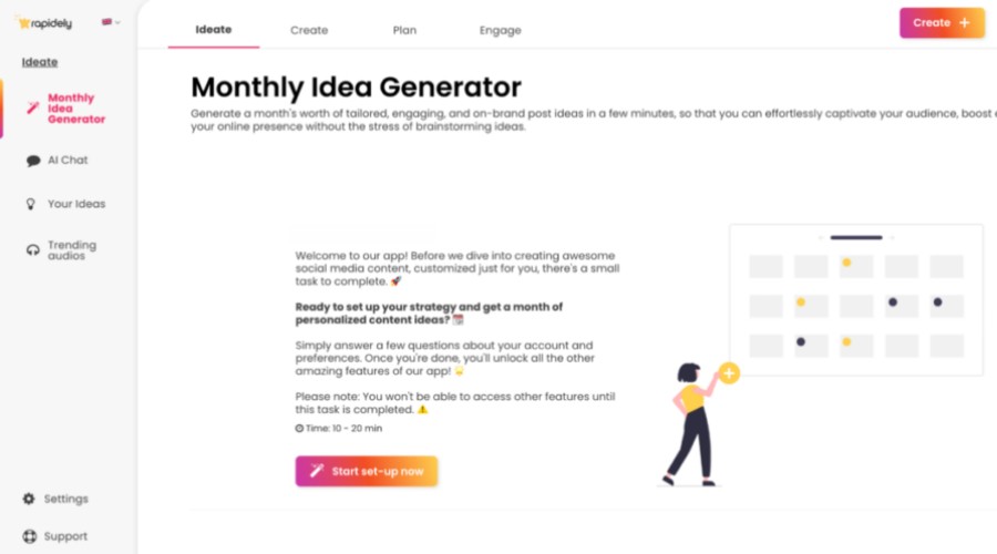 Rapidely monthly idea generator