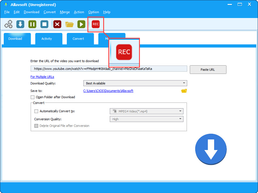 screen recorder in allavsoft