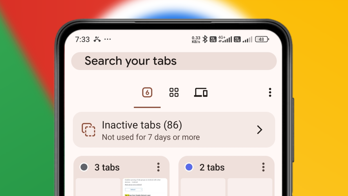 在 Android 版 Chrome 搜尋標籤頁