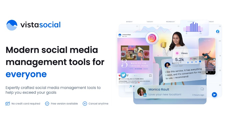 Vista Social - Best AI for media management for multi-platform formatting