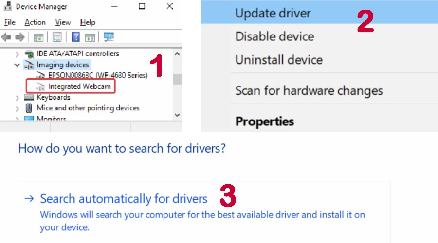 Update drivers from device manager