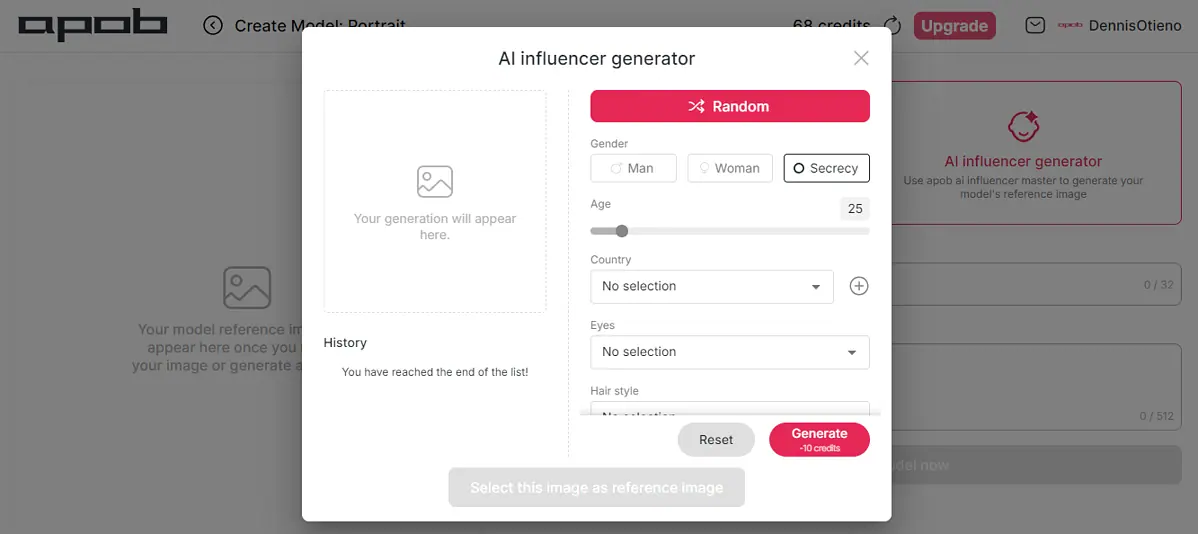 AI influencer generator