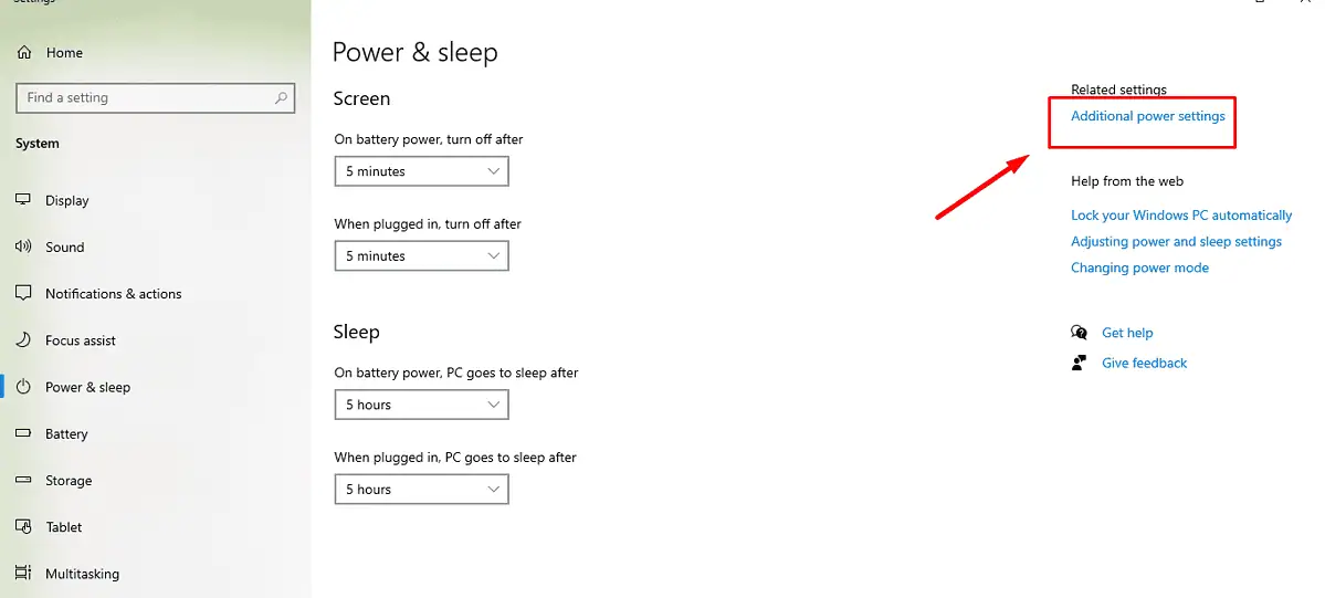 Additional Power Settings