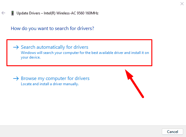 Search automatically for drivers