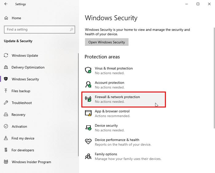 Firewall & network protection