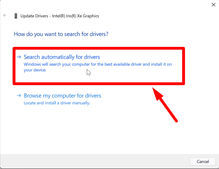 Search automatically for drivers.