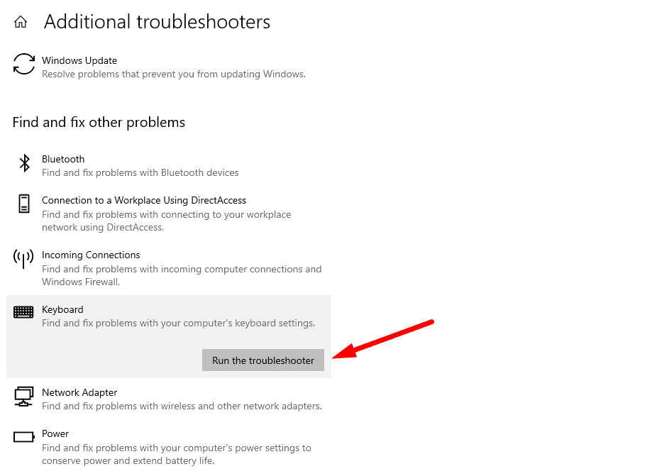 Run the troubleshooter