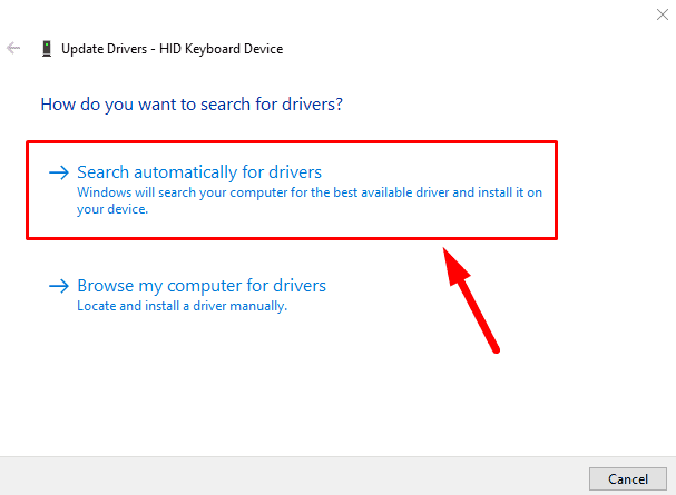 Search automatically for drivers