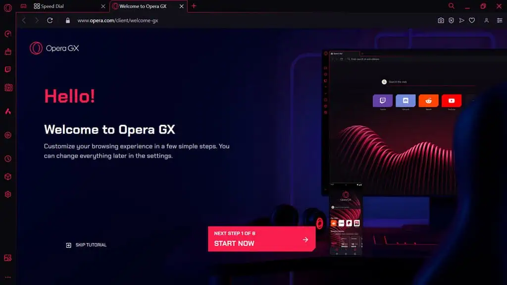 Opera GX UI