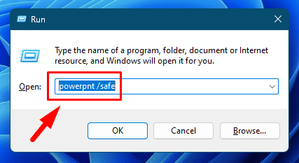 Type powerpnt /safe