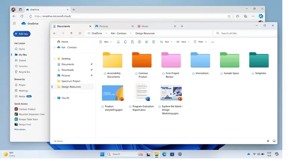 Colored folders in File Explorer, OneDrive