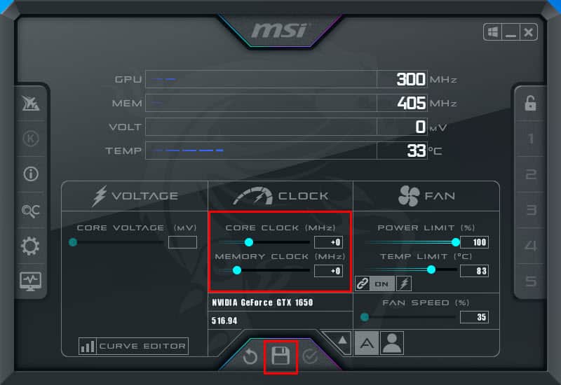 Save MSI Afterburner