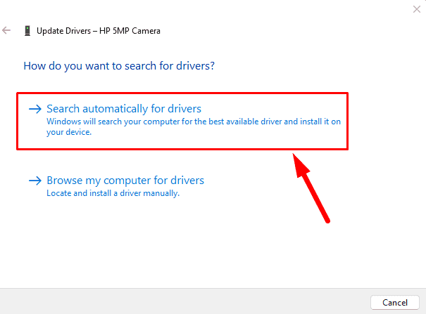 Search automatically for drivers