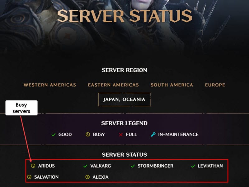 Throne and Liberty disconnected from server status