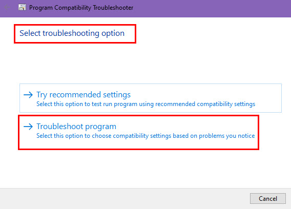 Troubleshoot program