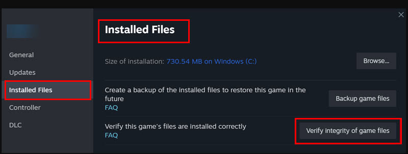 Verify integrity of game files