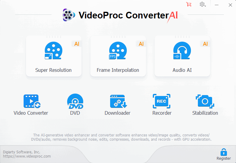 VideoProc Converter AI interface