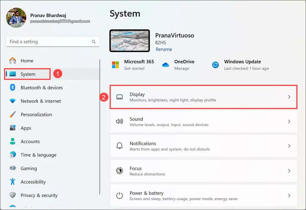 Windows Display Settings