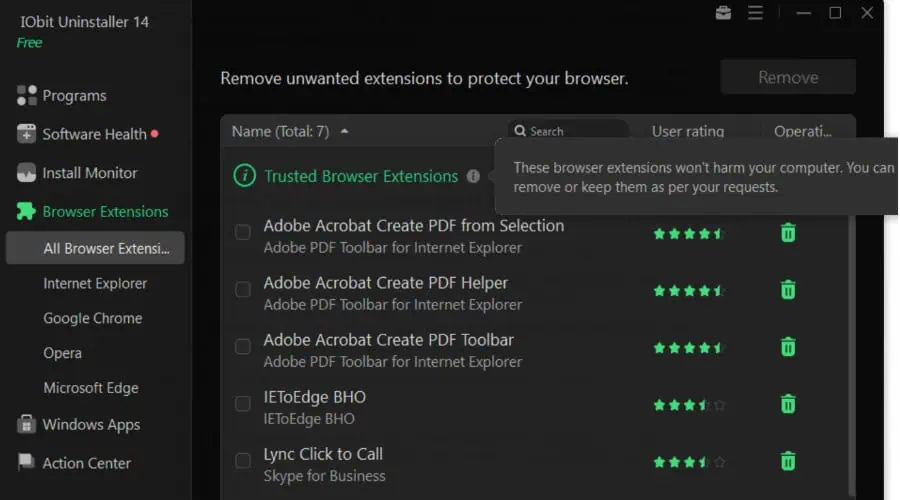 Remove browser extensions