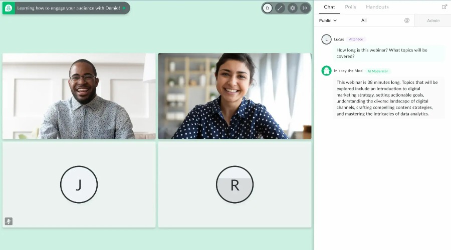 Demio virtual meeting platform