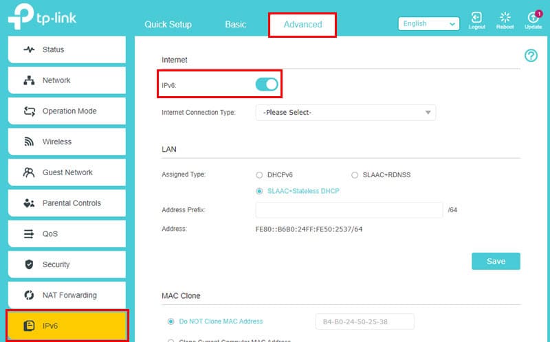 enable ipv6