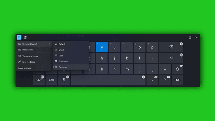 gamepad keyboard layout windows 11