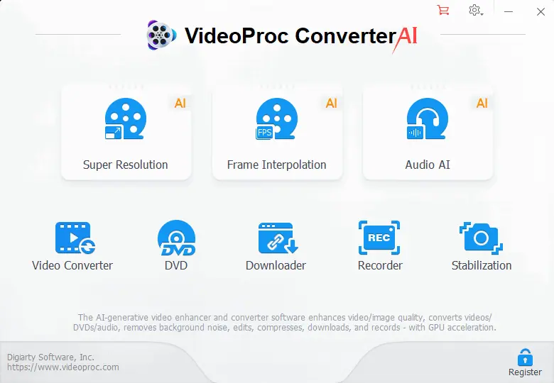 VideoProc Converter AI interface