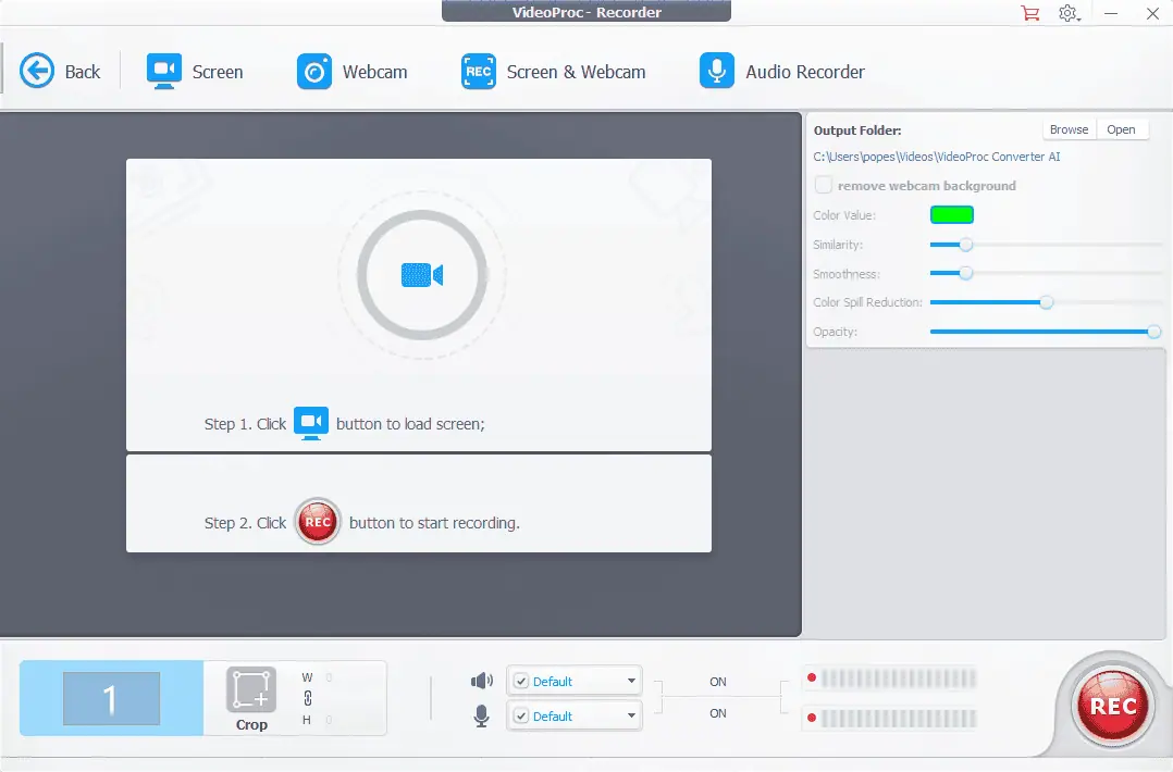 VideoProc Converter AI screen recording