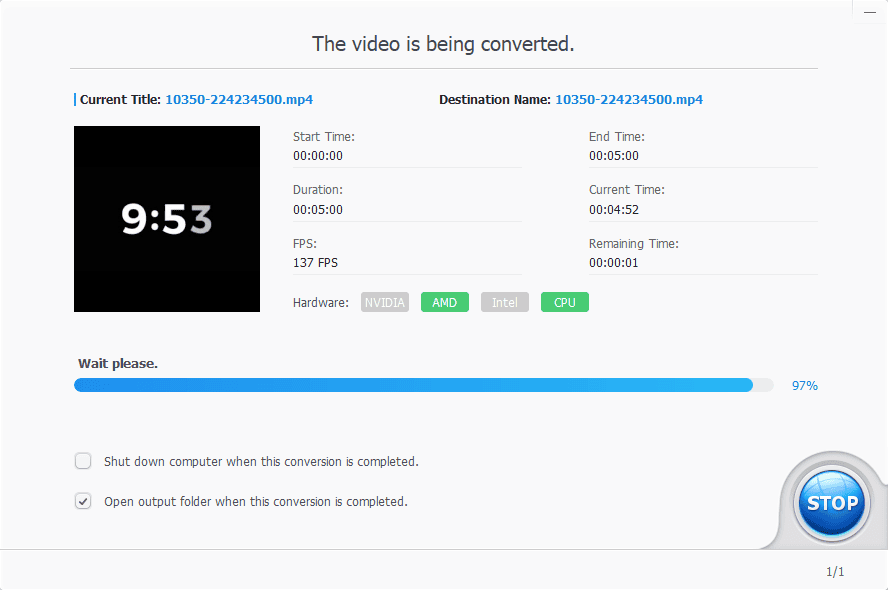 VideoProc Converter AI Video Processing Convertion completed