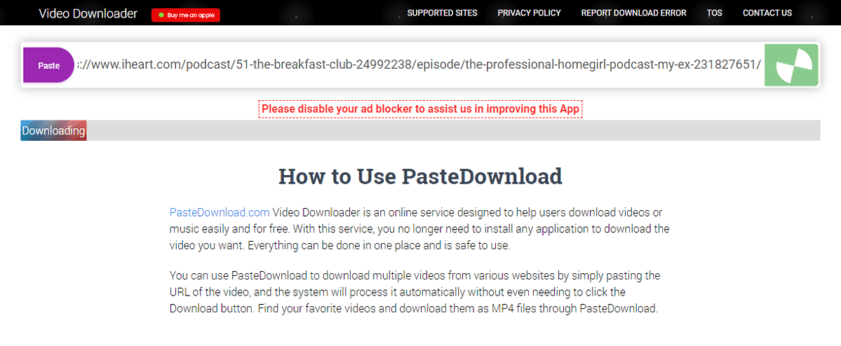 PasteDownload analyzing link