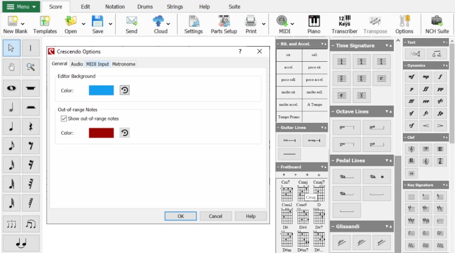 Crescendosoftware interface