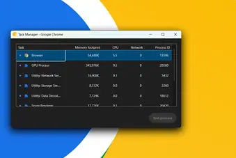 Task Manager on Google Chrome