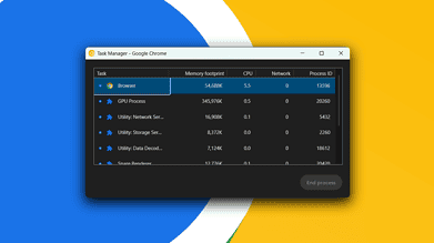 Task Manager on Google Chrome