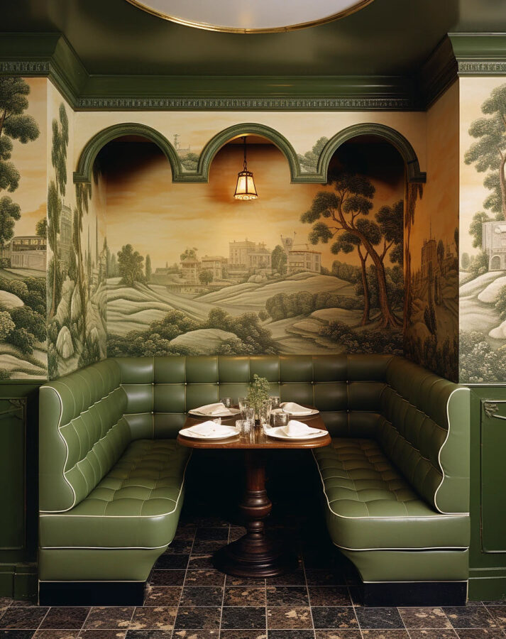 1970s Cozy Restaurant Sitting