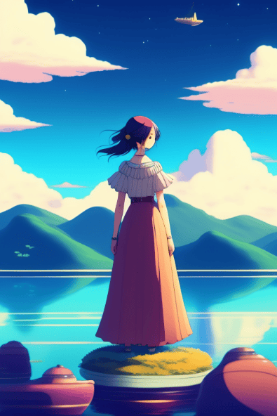 Girl on a Floating Island