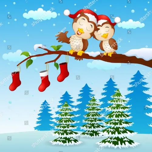 Christmas Couple Owls