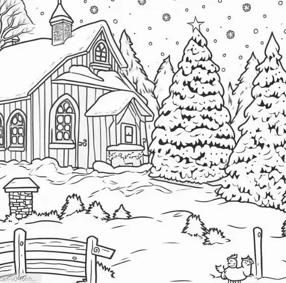 Christmas Preschool Scene for Kids