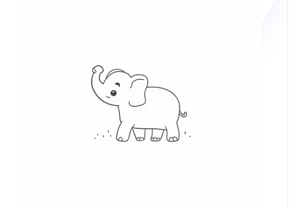 Friendly Cartoon Elephant