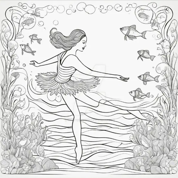 Underwater Ballet with Sea Creatures