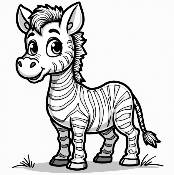 Friendly Cartoon Zebra