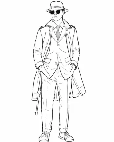 Preppy Fashion Line Art