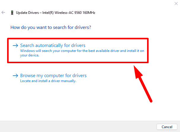 Search automatically for drivers