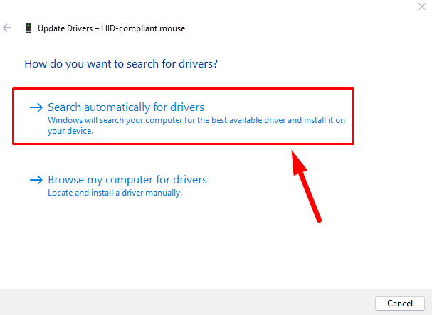 Search automatically for drivers