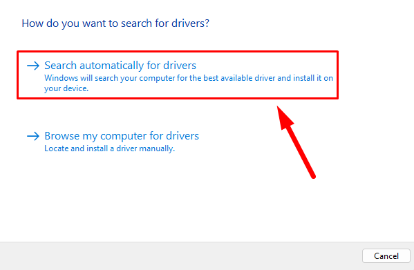 Search automatically for drivers