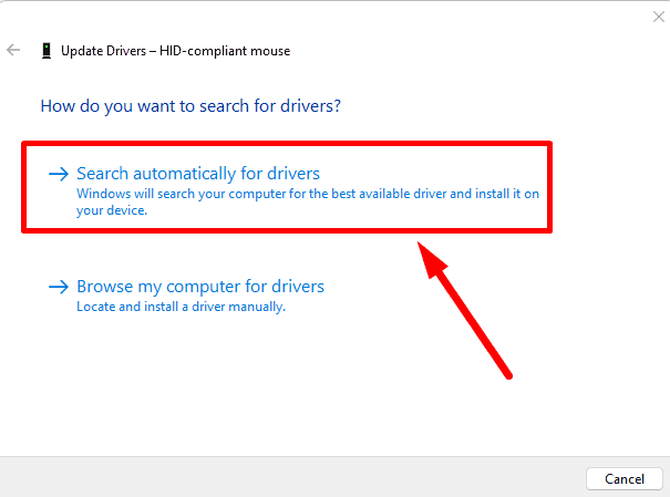 Search automatically for drivers